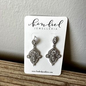 Art deco Crystal drop bridal earrings